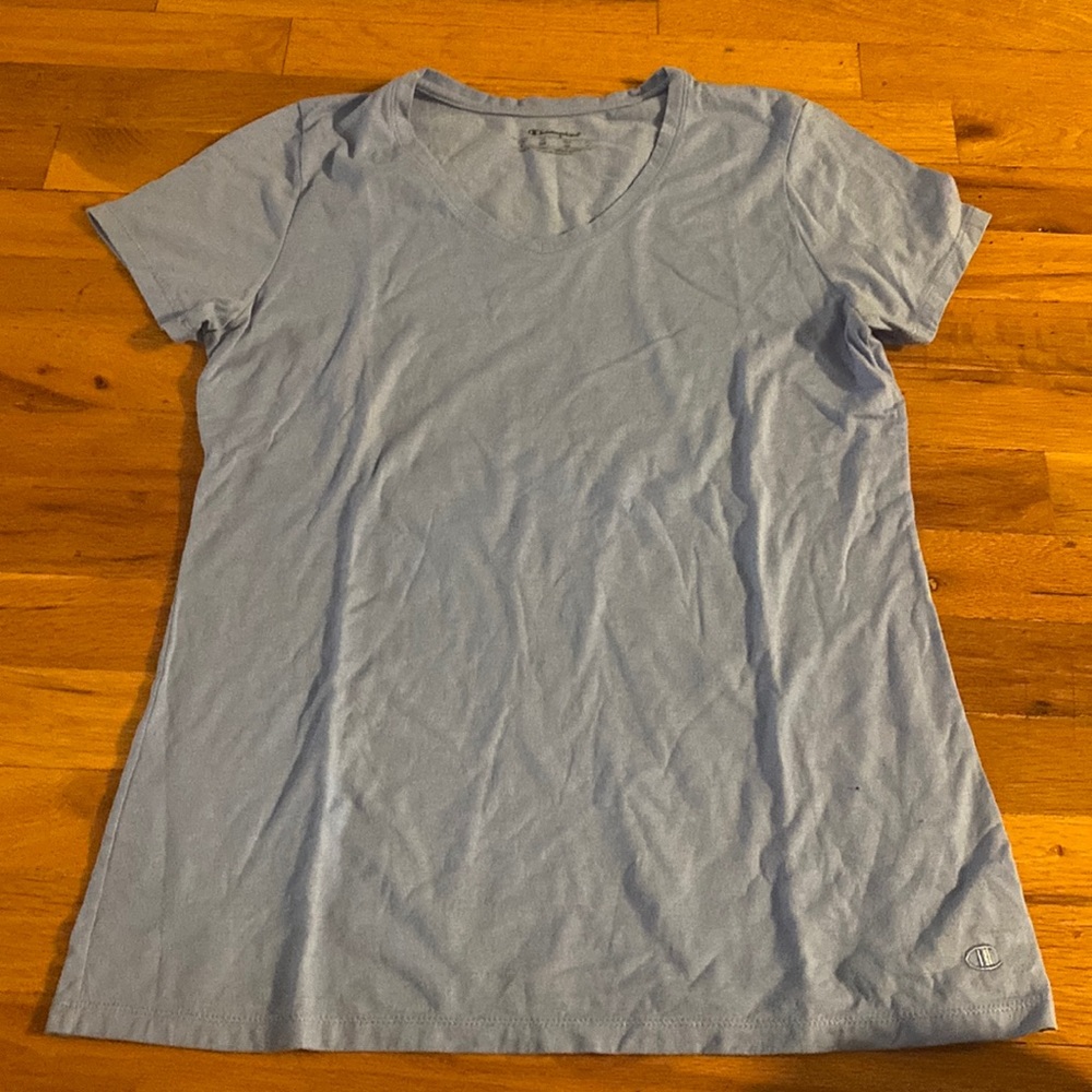 Champion blue v-neck tee shirt